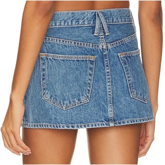 SLVRLAKE Low Rise Micro Mini Denim Skirt - Picture 2 of 7